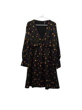 Elli White Size Large Black and Floral Dress